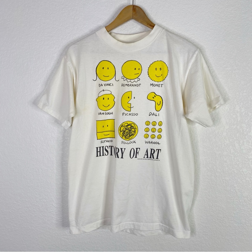 Vintage Single Stitch History of Art Emoji Smiley Graphic Tee